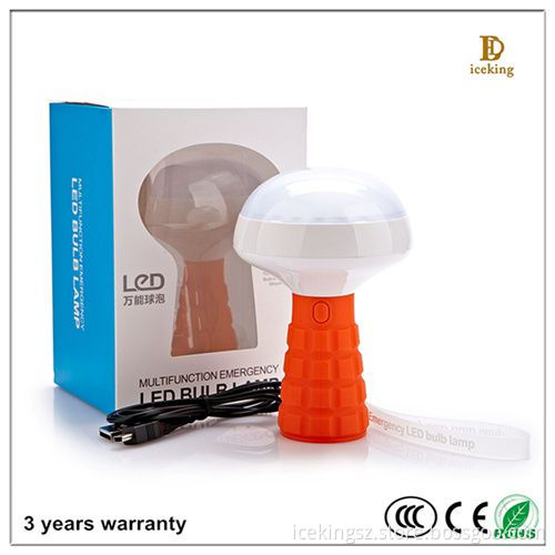 Orange color Silion Material LED Portable Multifunction Rechargeable Emergency LED Bulb Flashlight Car Fix Lamp